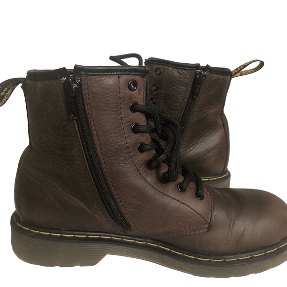 Dr Martens Brown Leather 8-eye combat boots Zipper DMs Docs Sz 5 - Picture 14 of 15